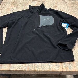 Columbia Black and Gray Fleece 3/4 zip Jacket